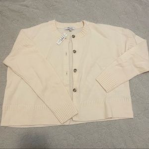 Madewell Clemence Cropped Cardigan Sweater in Antique Cream, size XS